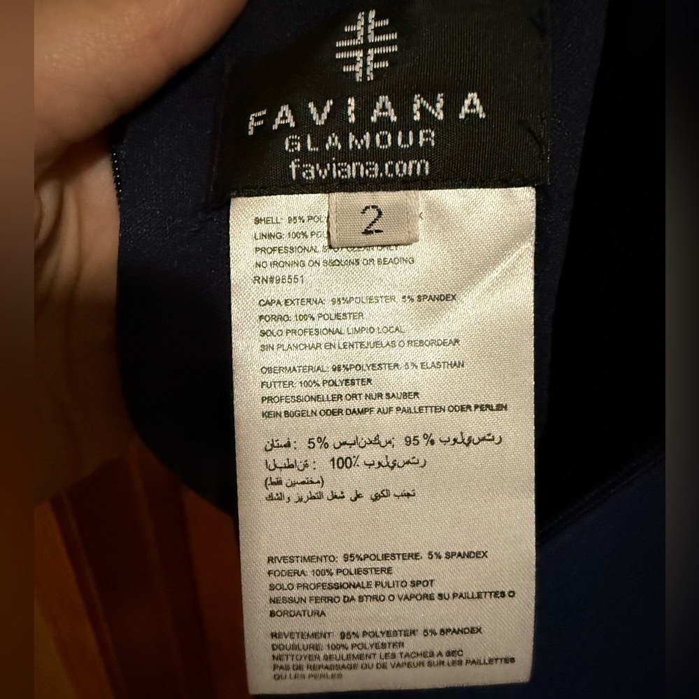 Faviana Navy Blue Prom Dress